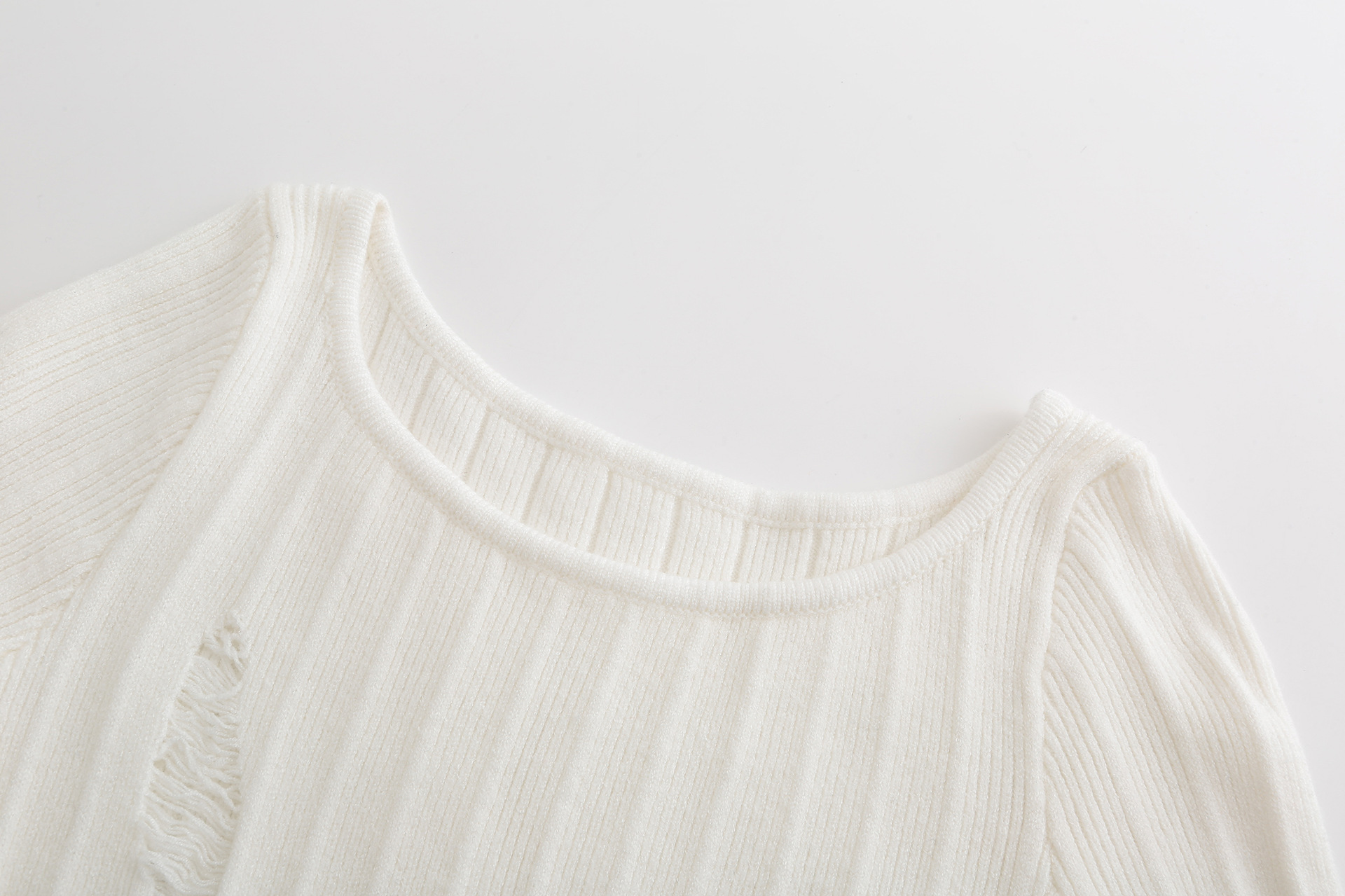 SZ60176-1  White Knit Mini Sweater Dress